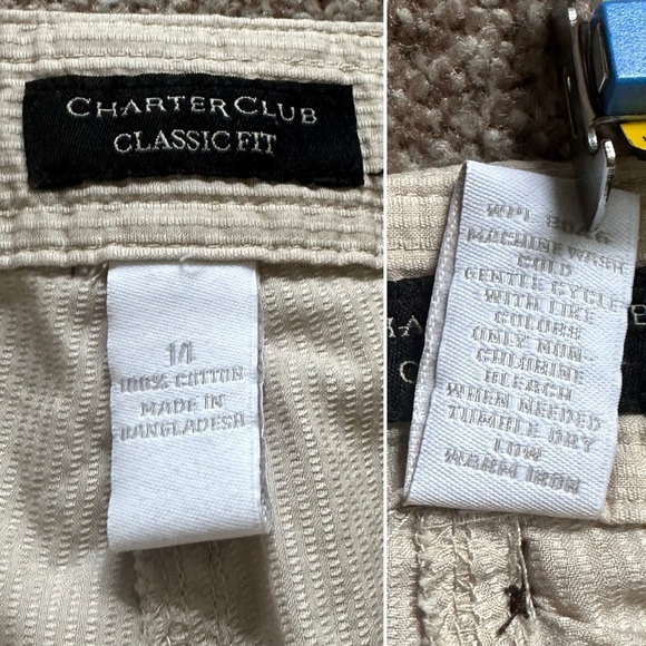 Y2K Charter Club Cream Pinstripe Ankle Cargo Pants Women’s Size 14 Preppy Spring - Picture 16 of 16